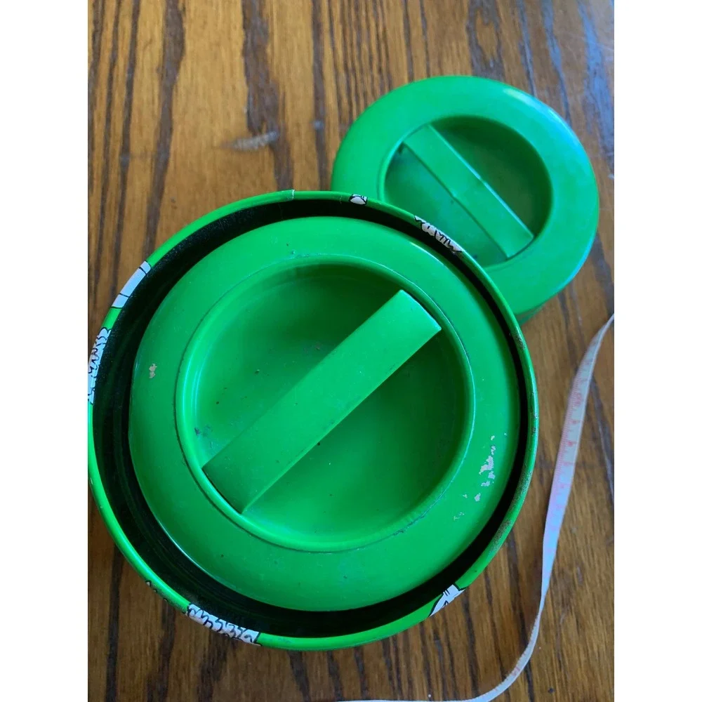 Vintage MOC Japan Green Vegetable Tin Canister Set of 2 Retro Kitchen Storage